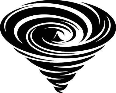 Girdap şekilli ayrıntılı siyah kasırga çizimi