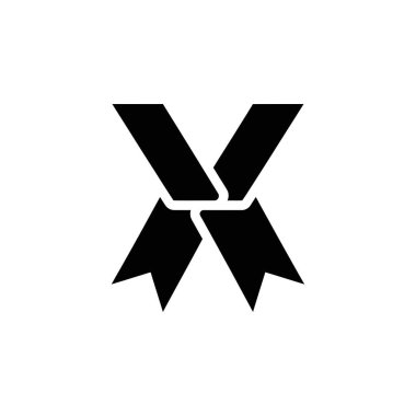 X şeklindeki basit bir siyah kurdele, bir işareti ya da sembolü temsil eder..