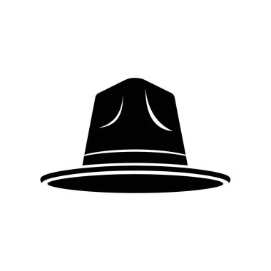 Basit ama zarif siyah fötr şapka silueti, çeşitli tasarım projeleri ve moda temaları için mükemmel..