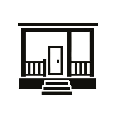 Basit siyah ve beyaz ev verandası.