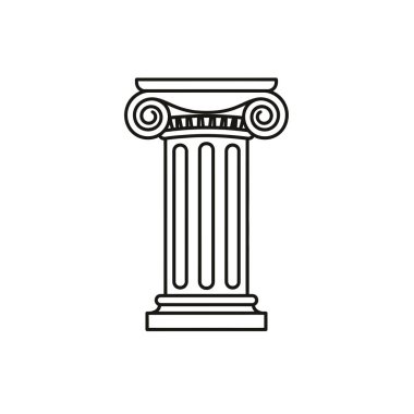 Parşömenli iyonik sütun başkentinin ayrıntılı illüstrasyonu