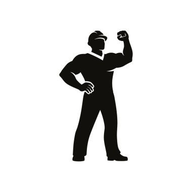 Kol kaslarını kasan bir adamın silüeti.