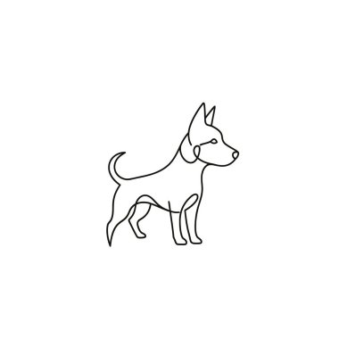 Minimalist illustration of a dog in profile