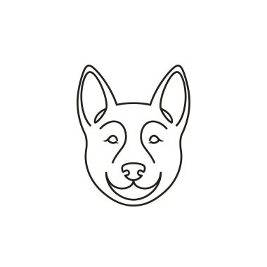 Gülümseyen bir köpeğin minimalist çizimi