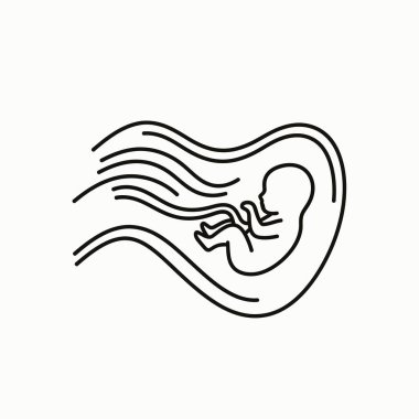 Ana rahmindeki fetüsün minimalist çizgileri ve şekilleri..