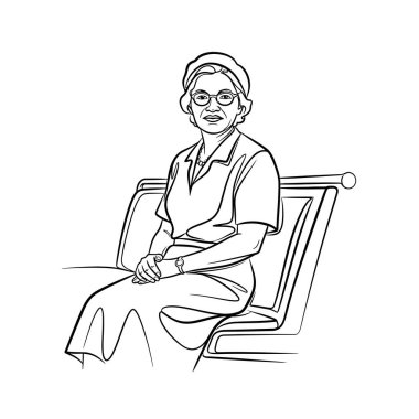 Amerikan Vatandaşlık Hakları Hareketi 'nin önemli isimlerinden Rosa Parks, otobüs koltuğunda oturuyor..