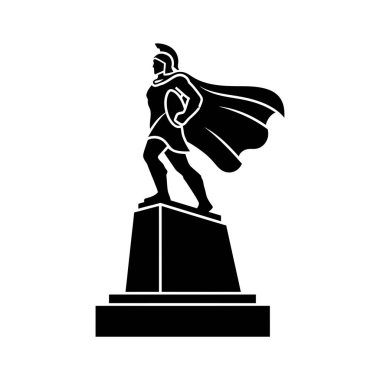 Bir Spartalı savaşçı heykelinin çarpıcı silueti, somut güç ve antik kahramanlık..