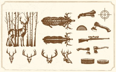 Vahşi Batı elementlerinin, etiketlerinin ve elementlerinin vektör kümesi.