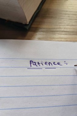 Patience in Lined Notebook Yazılıyor
