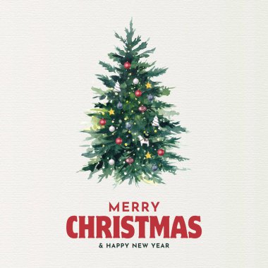 Mutlu noeller ve mutlu yıllar. Yılbaşı tebrik kartı. vektör illüstrasyonu