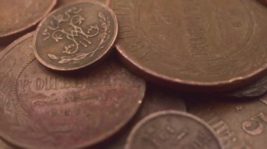 Tarihi Rus sikkelerinden oluşan bir makro çekim..