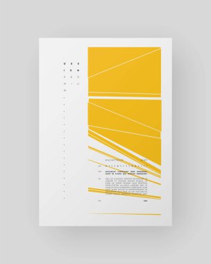 Çatlak Geometrili Modern Minimalist Poster, Markalaşma ve Sosyal Medya Reklamları için İsviçre Tasarım Vektör Şablonları