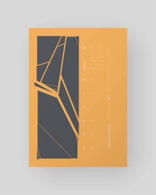 Çatlak Geometrili Modern Minimalist Poster, Markalaşma ve Sosyal Medya Reklamları için İsviçre Tasarım Vektör Şablonları