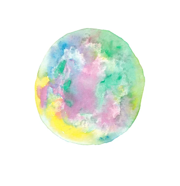 Mixed Colors Watercolor Painting Circle Hand Drawn Soap Bubble Background — Stock Photo, Image