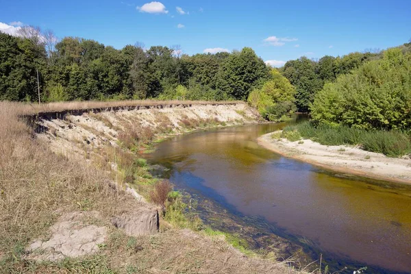 Ormanda büyük bir deresi olan küçük bir gölet.