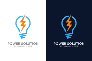 Akıllı Enerji Logosu - Modern Ampul ve Elektrik Şimşek Simgesi