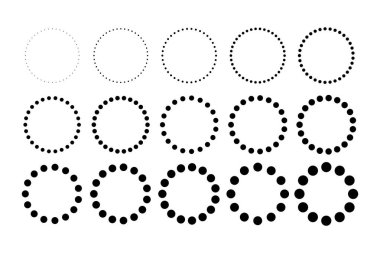 Çeşitli Özelliklerdeki Noktalı Çember Çerçevelerinin Koleksiyonu