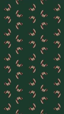 Koyu Yeşil Üzerinde Hilal Şekilleri Olan Geleneksel Batik Desenli Döngü Görüntü Arkaplanı