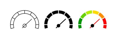 Performans ve Ölçüm Tasarımını Temsil Eden Farklı Hız Ölçüm Biçimleri Siyah Beyaz ve Renkli Sürümler