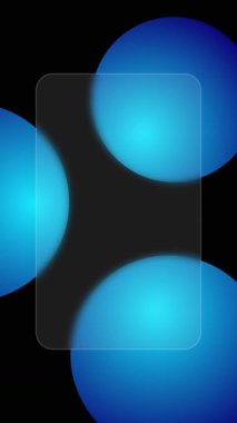 Mavi Gradyan Dairesel Arkaplan ve Şeffaf Cam Efekt Kullanım ve Görünüm Tasarımı ile Glasmorfizm Biçimi