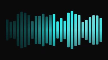 Siyah Arkaplan Üzerinde Soyut Mavi Dikey Çubuklar Grafikleri Canlandırılıyor
