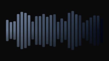 Soyut Mavi Eşitleyici Çubukları Siyah Arkaplan Dinamik Dijital Ses Dalgası Görselleştirmesi