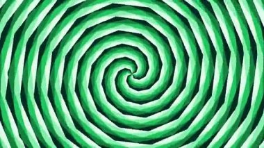 Soyut yeşil geometrik sarmal kusursuz bir şekilde dönüyor ve genişliyor hipnotik optik bir illüzyon yaratıyor.