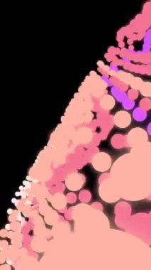 Koyu arkaplanda yükselen pembe kabarcıkların hareketi