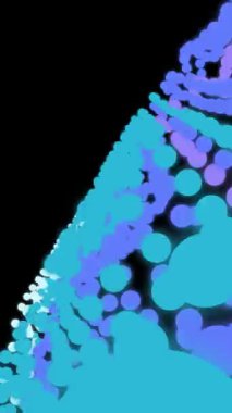 Modern bir ekranda fütüristik bir matris gösteren hareketli grafikler.