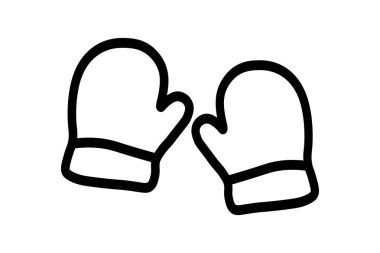 Eldivenler kavisli bir başparmak tasarımı ve bileklerinde geniş bir manşet ile birbirlerine dönük tasvir edilir..