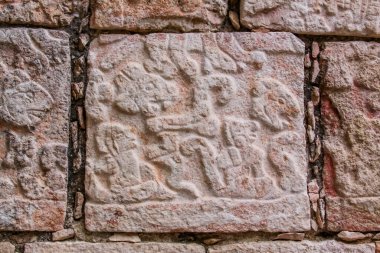 Maya frizleri, Chichen Itza Arkeolojik Bölgesi, Yucatan, Meksika.