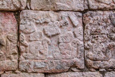 Maya frizleri, Chichen Itza Arkeolojik Bölgesi, Yucatan, Meksika.