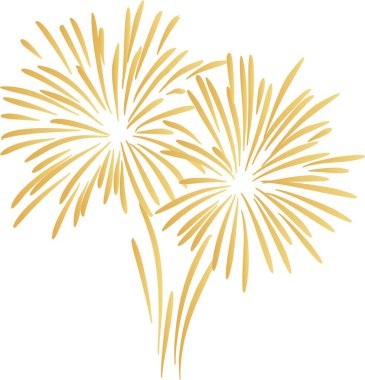 Altın havai fişek patlaması beyazda izole edildi