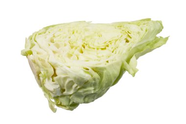 Yarım lahana ya da lahana beyaza izole edilmiş