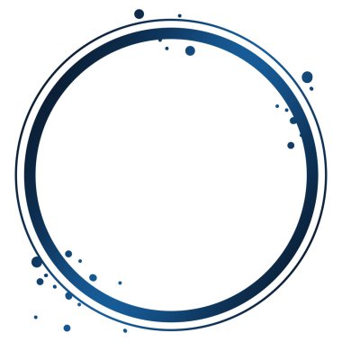 Beyaz veya şeffaf png üzerinde izole edilmiş parlak metalik mavi daire çerçeve