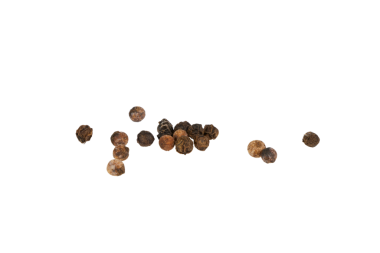 Siyah biber taneleri beyaz ya da şeffaf png üzerinde izole edilmiş