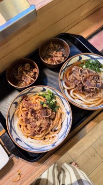 Otantik Japon Ramen Erişte Çorbası, Kaynamış yumurta, bambu filizleri ve Norveç yosunuyla seramik bir kasede servis edilir.