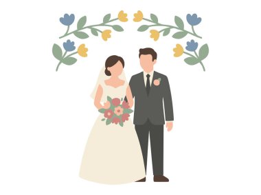 Damat Düğün Çifti İllüstrasyonu.