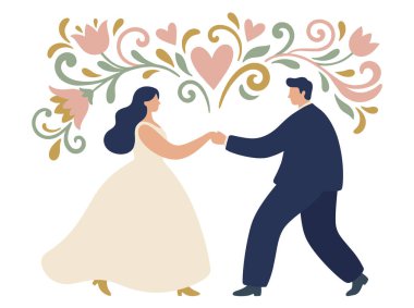 Gelin ve damat birlikte dans.