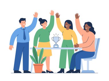 Başarıyı Kupayla Kutlayan Takım.