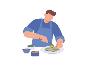 Mutfakta Suşi Hazırlayan Adam.