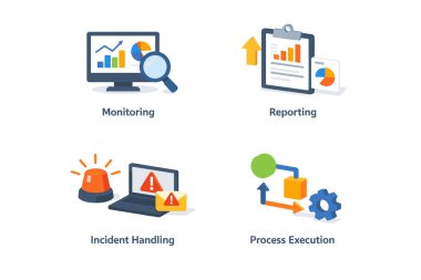 iş süreci vektör simgeleri