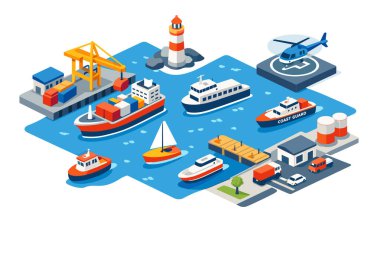 İzometrik düz konsept. vektör illüstrasyonu.