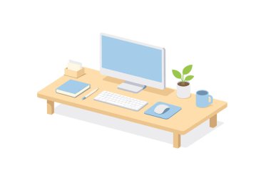 Dizüstü bilgisayarı olan modern ofis masası.