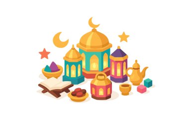 İslam feneri vektör simgesi