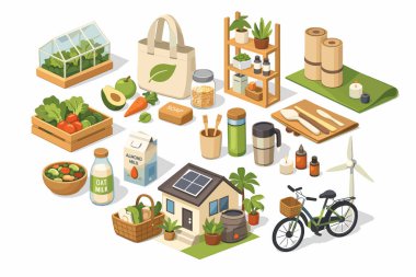 Çevre dostu ve çevre dostu simgeler.