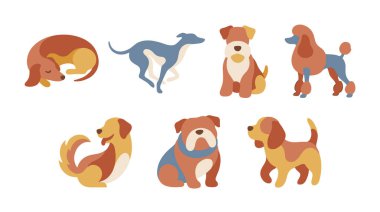 vektör içinde köpek kümesi