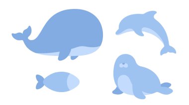 Balina ile balinanın vektör çizimi