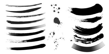 Vektör fırça darbesi. Hazır. Siyah beyaz desenli mürekkep desenli mürekkep darbesi. Modern vuruş. Mürekkeple desenli mürekkep. mürekkep gibi keskin tüy