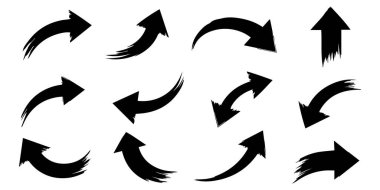 Bir çift ok. Vektör simgeleri ayarlandı. Ok koleksiyonu. vektör illüstrasyonu.